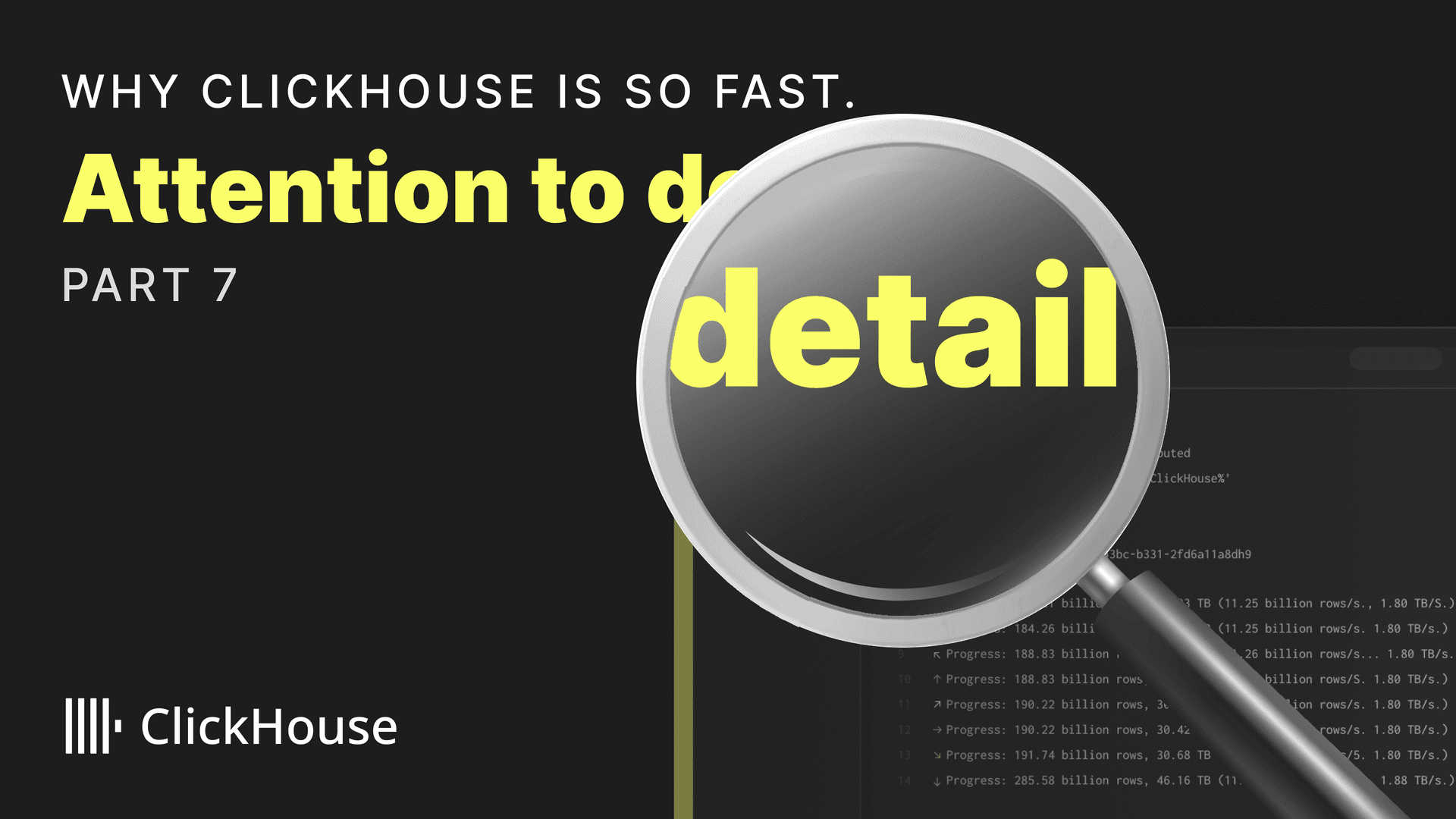 Why is clickhouse so fast. Attention to detail