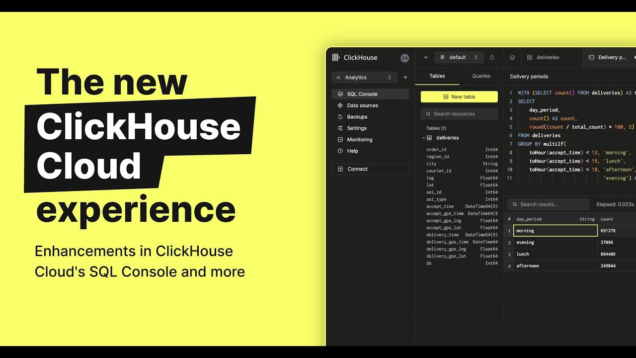 The new ClickHouse Cloud experience