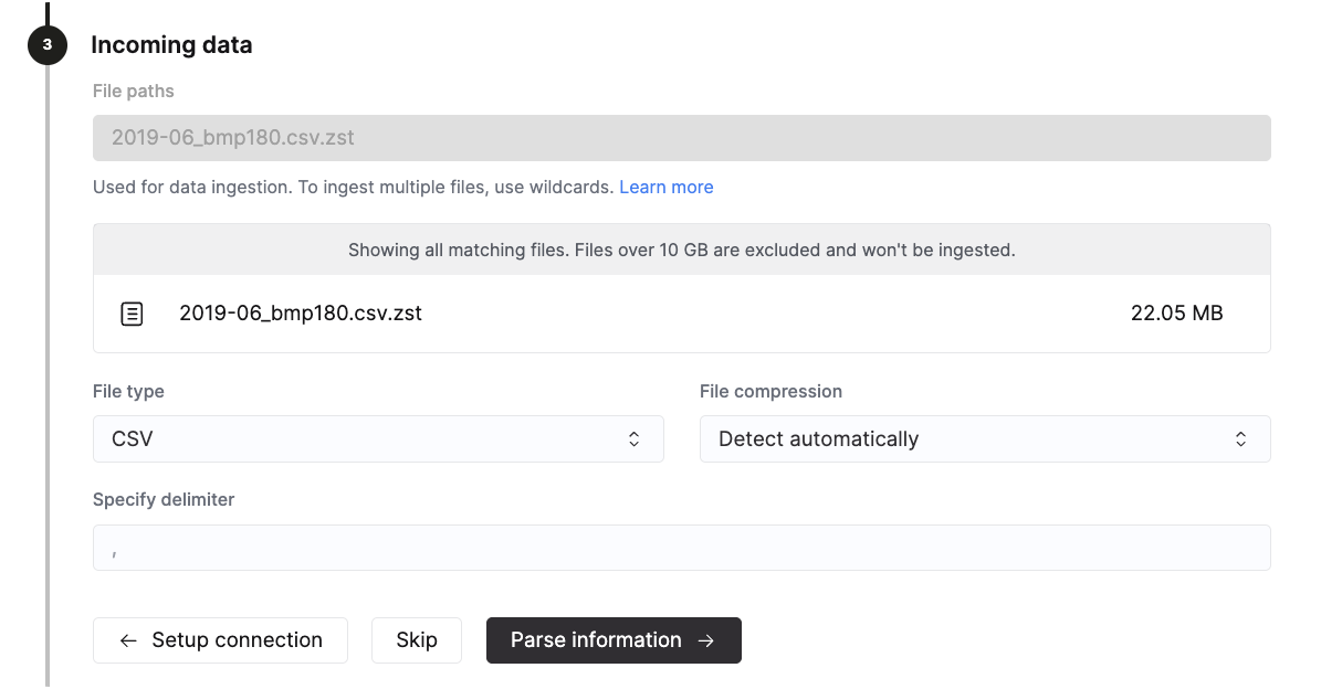 データ形式を選択