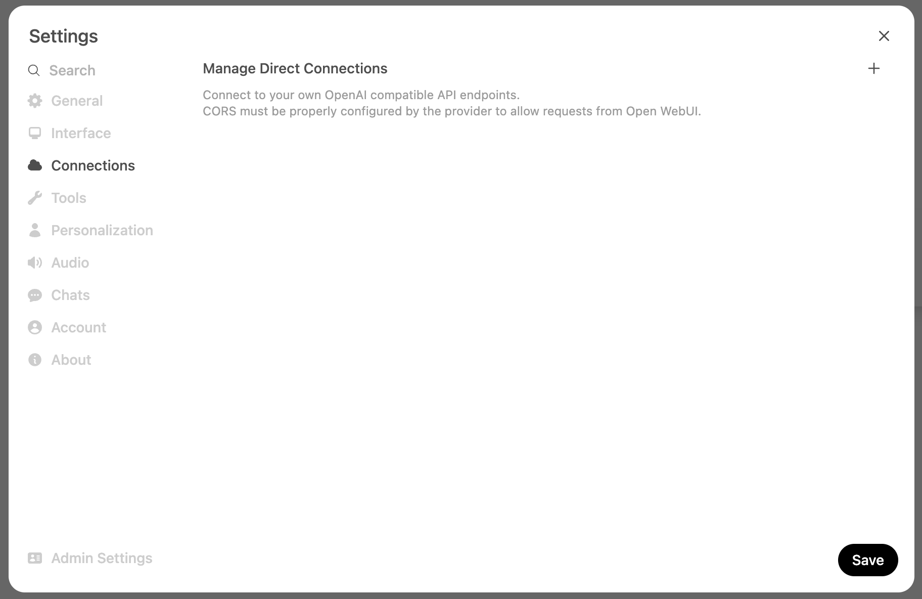 Open WebUI の接続