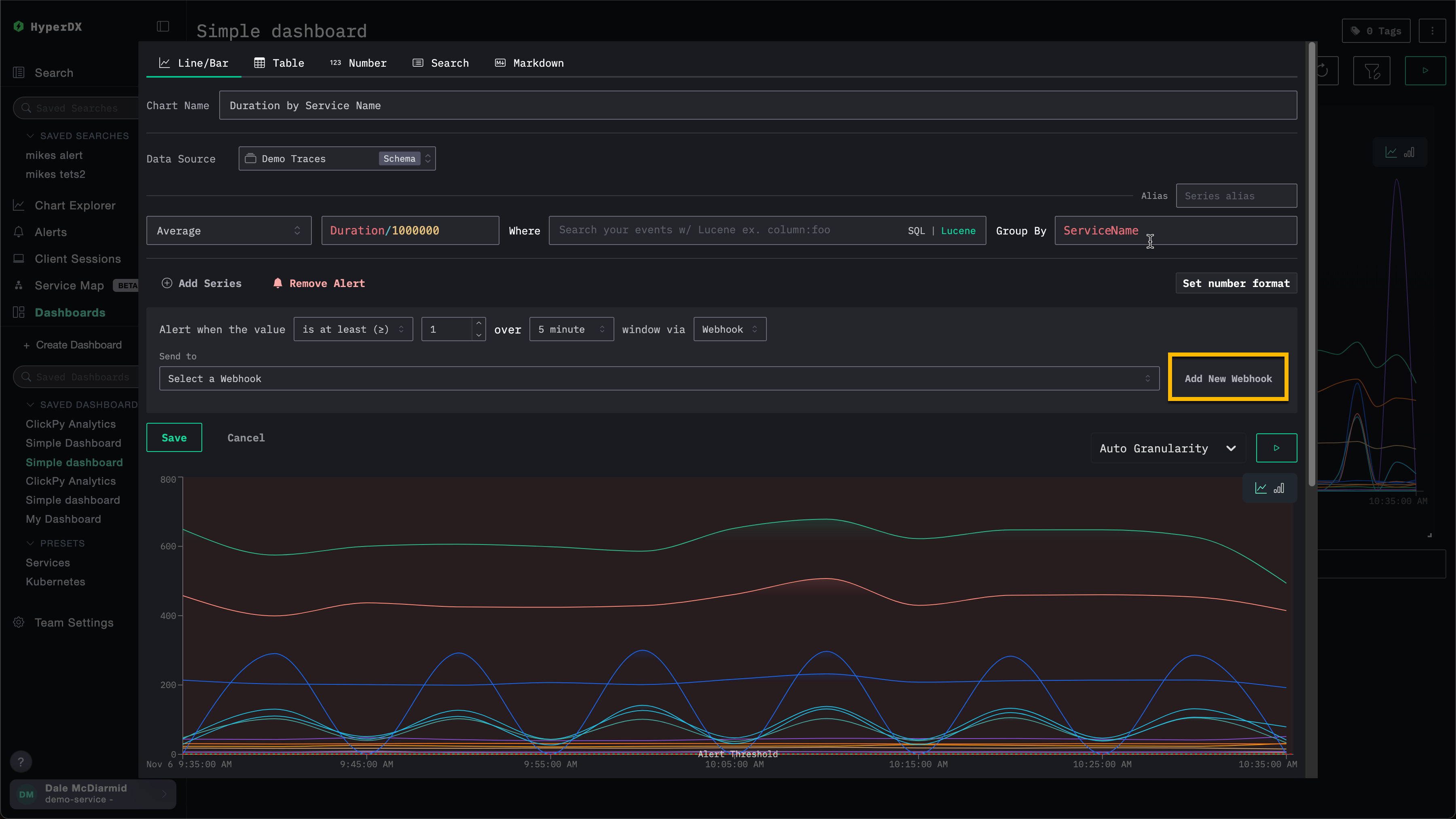 新しい webhook を追加