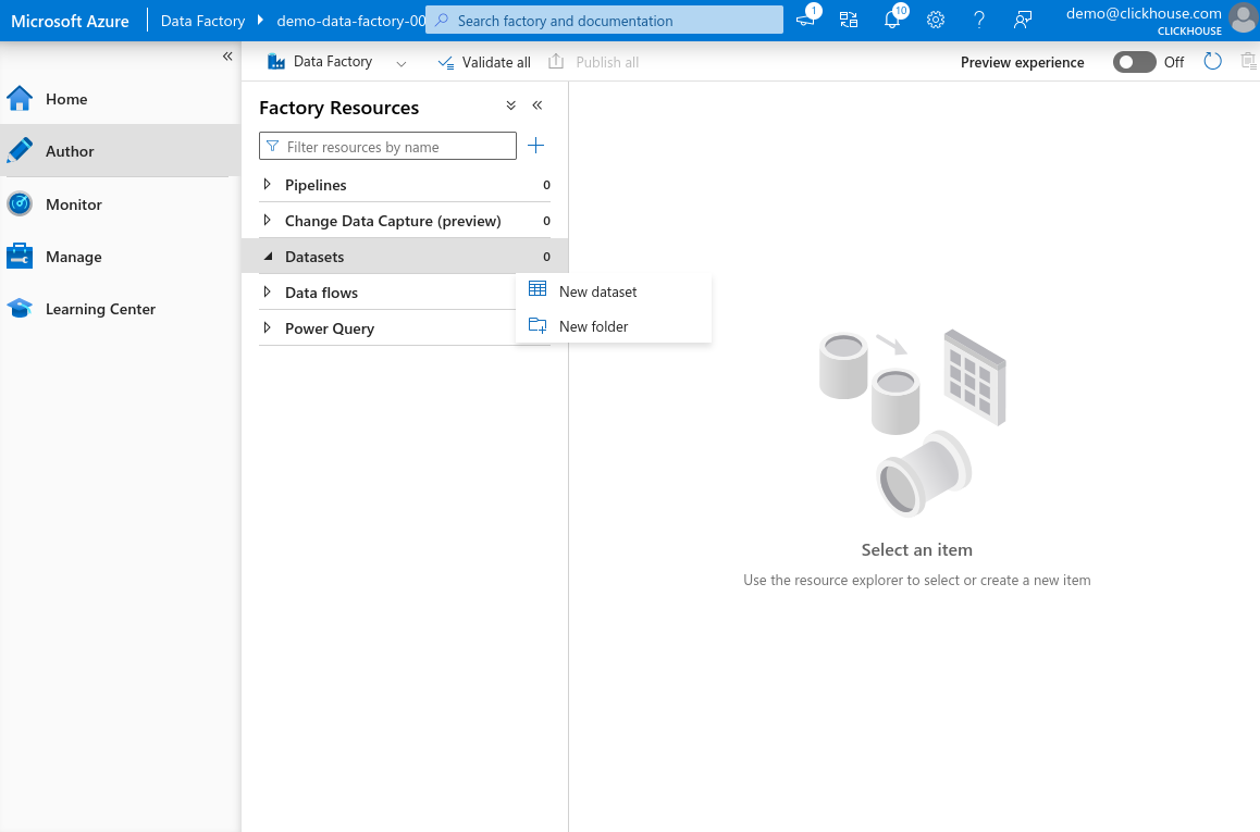 新規データセット項目