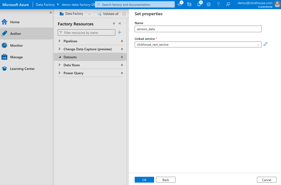 新規データセットページ