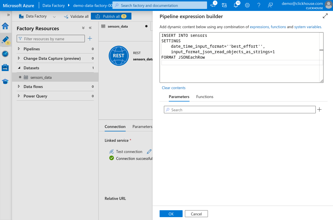新規データセットクエリ