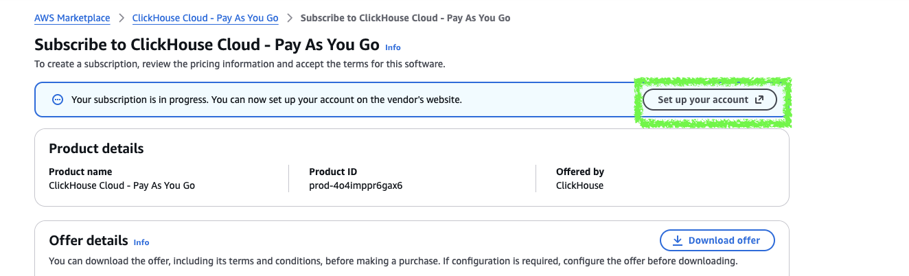 アカウントのセットアップ