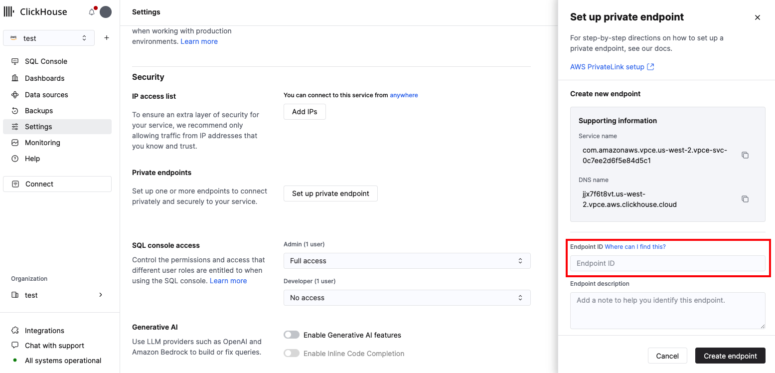 Private Endpoints フィルター