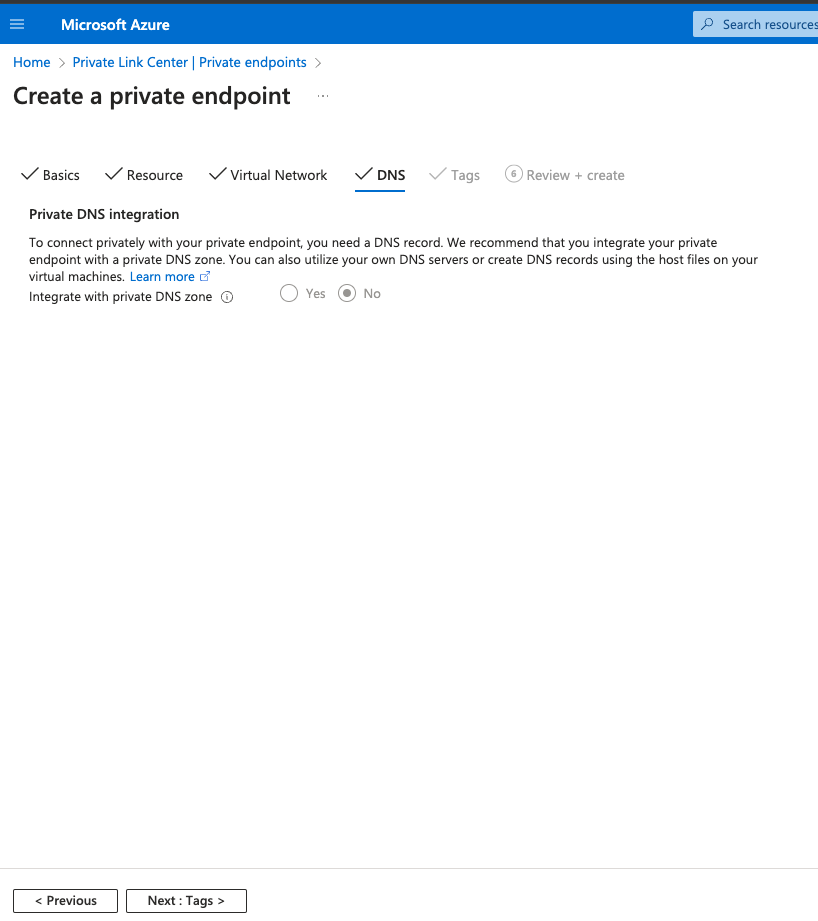 Private Endpoint の DNS 構成