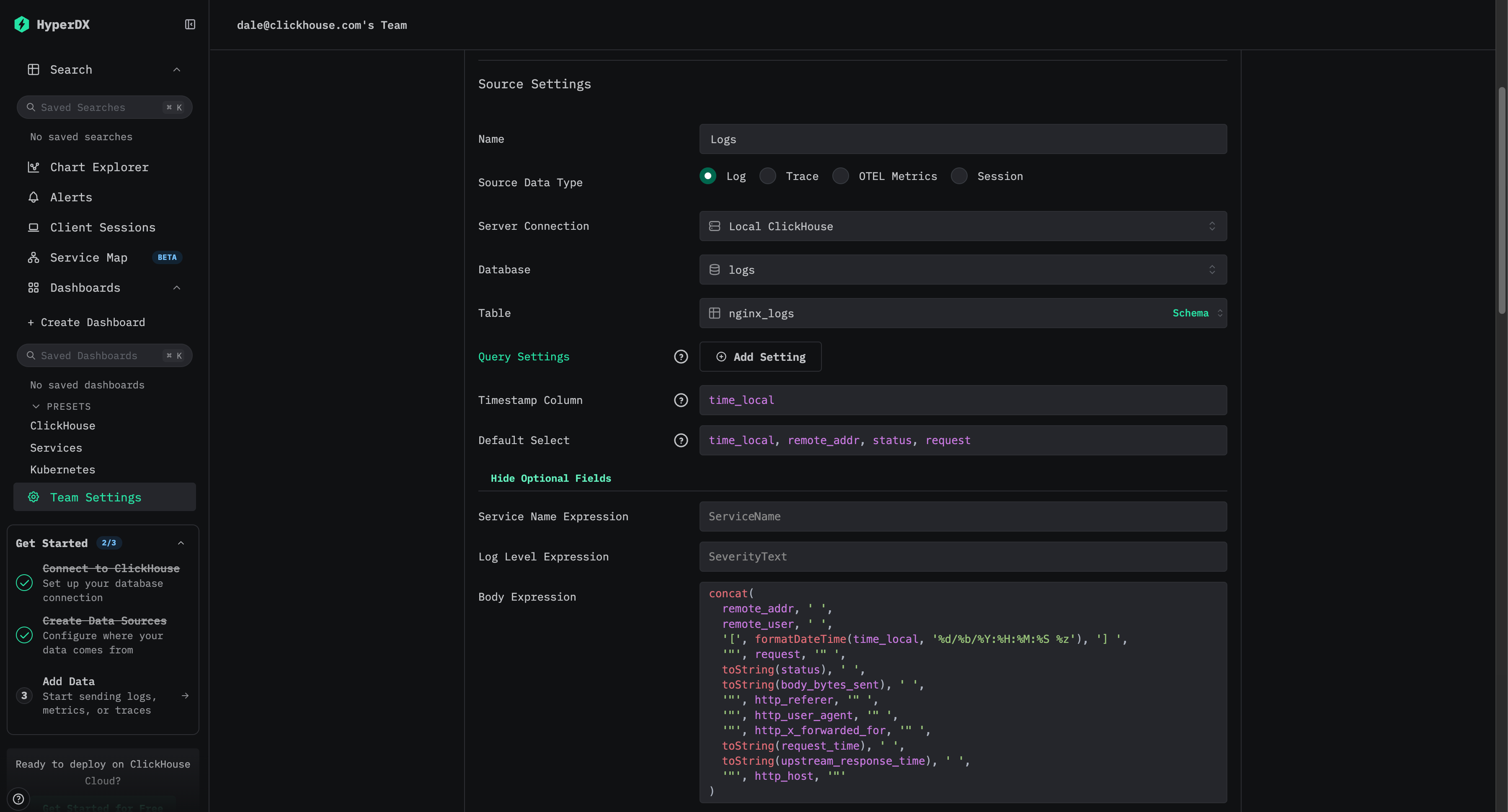 データソースの作成 - Vector