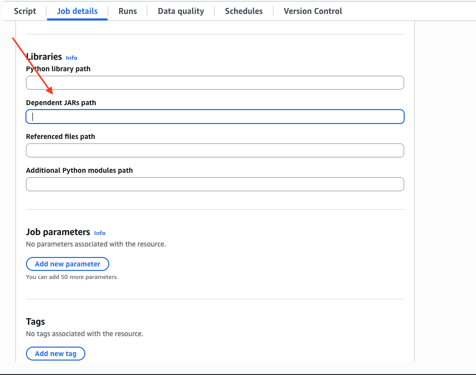 Glue Notebook の JAR パスオプション