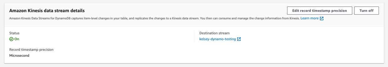 DynamoDB Kinesis ストリーム