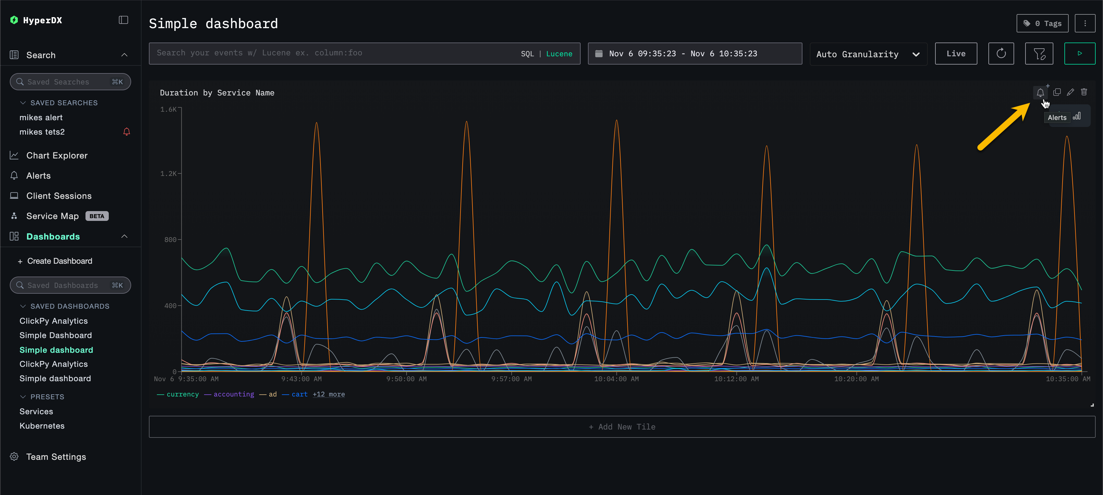 チャートアラートを編集