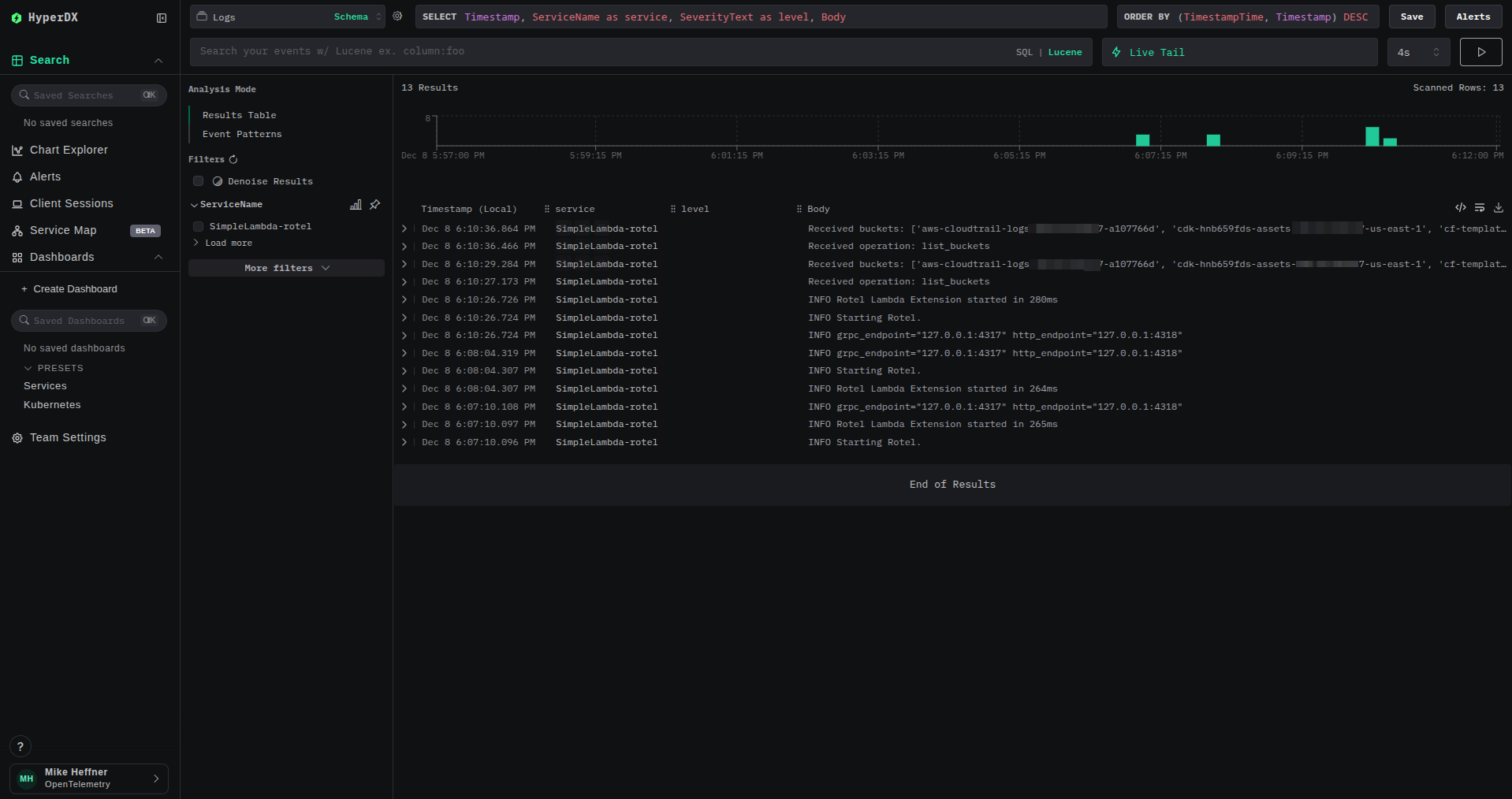Lambda ログビュー