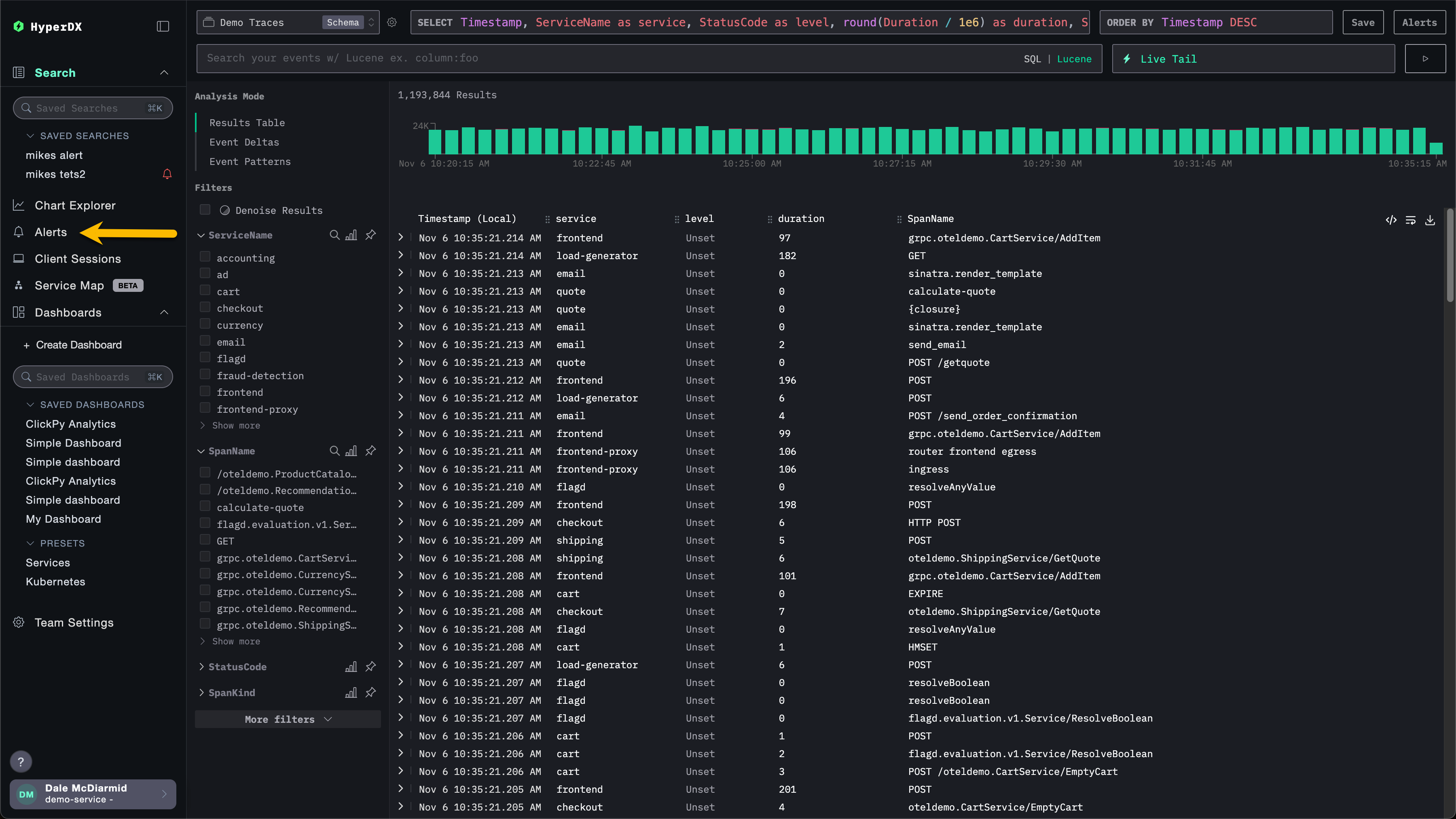 アラートの管理