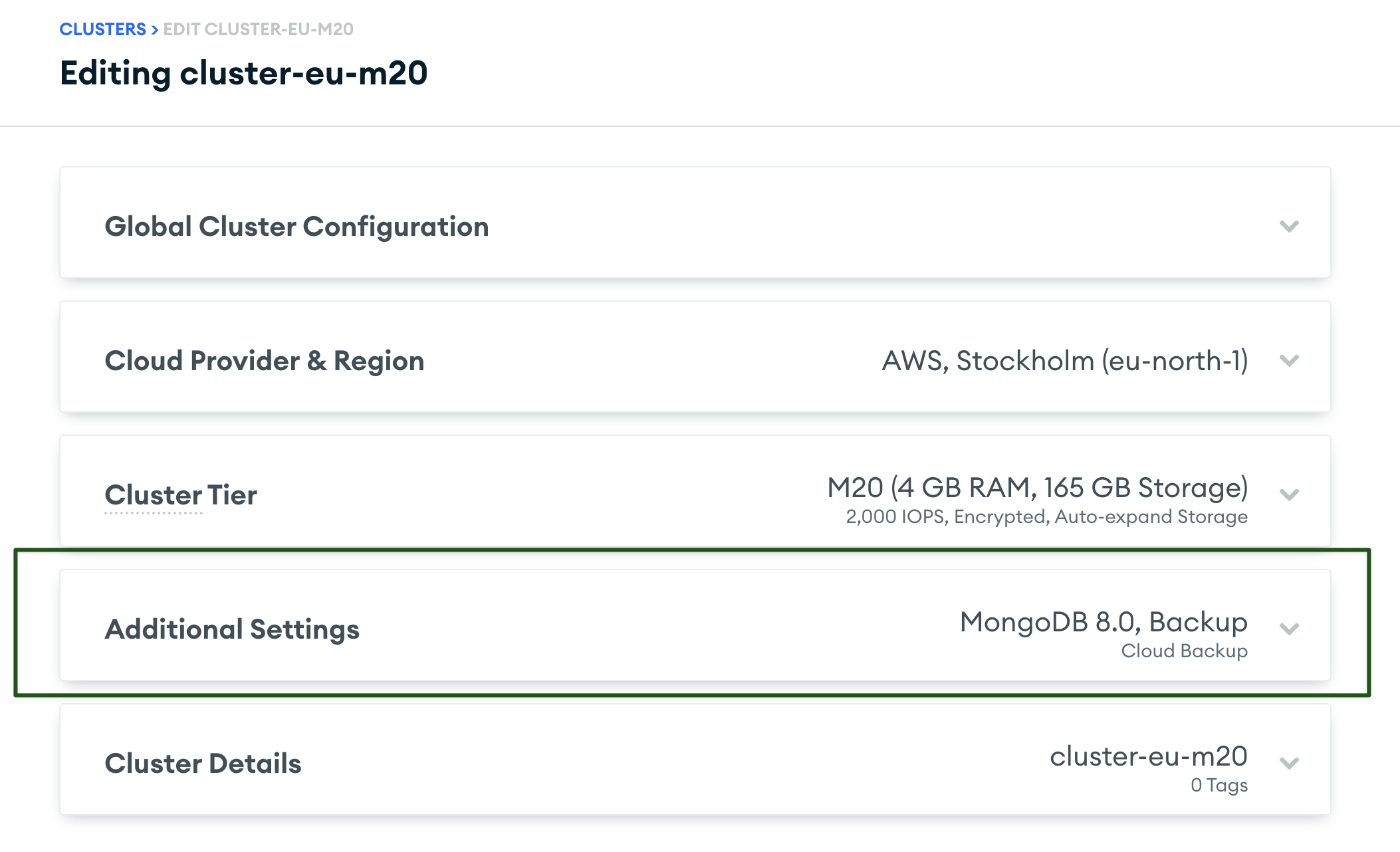 追加設定を展開