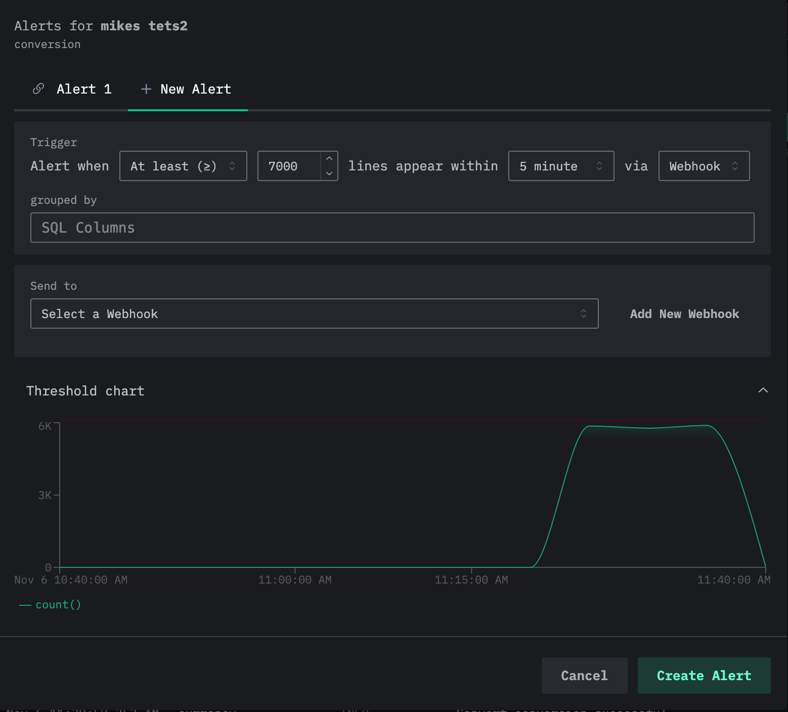 複数のアラート