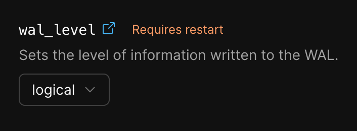 PlanetScale コンソールで wal_level を調整する