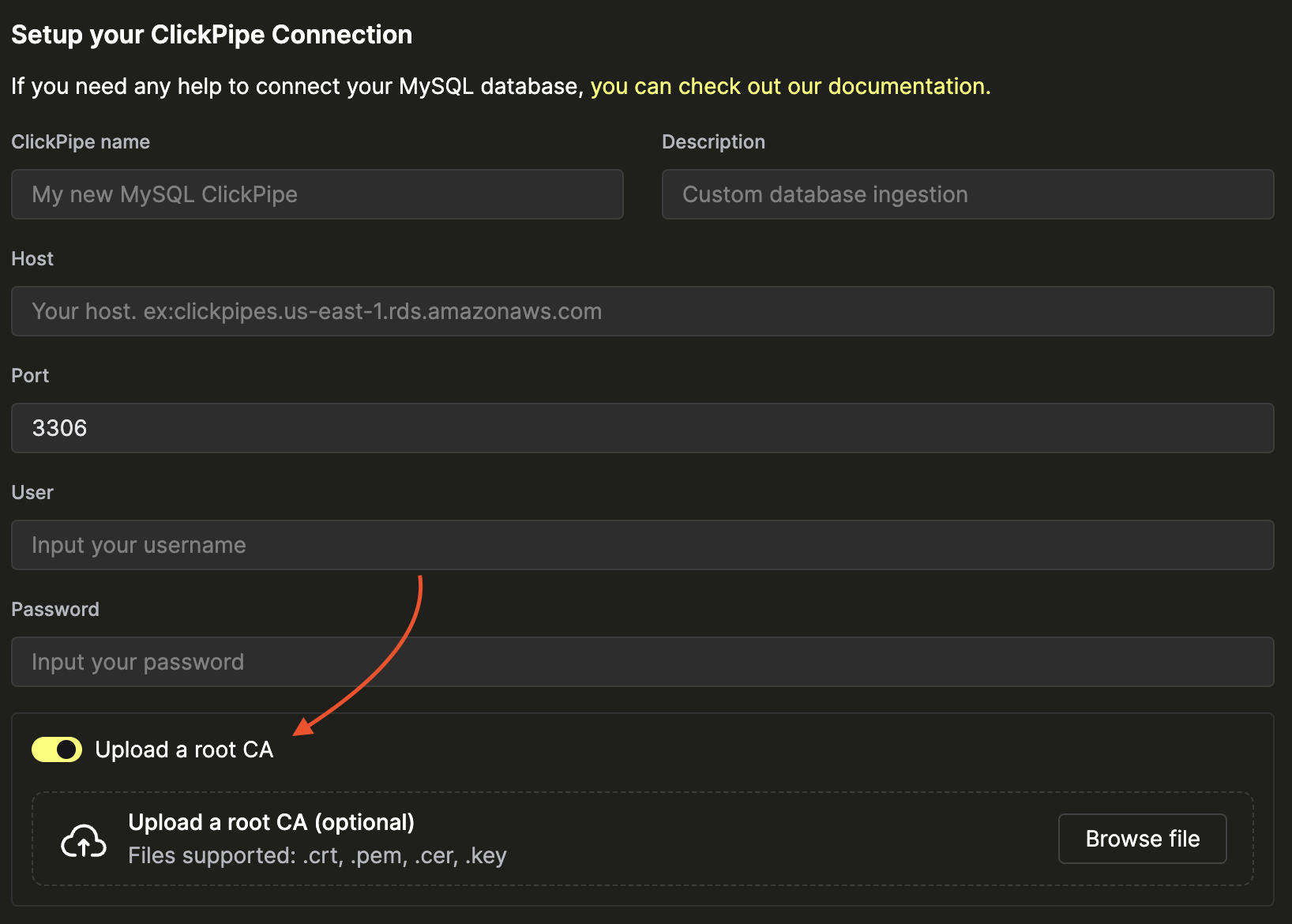GCP MySQL 証明書の使用