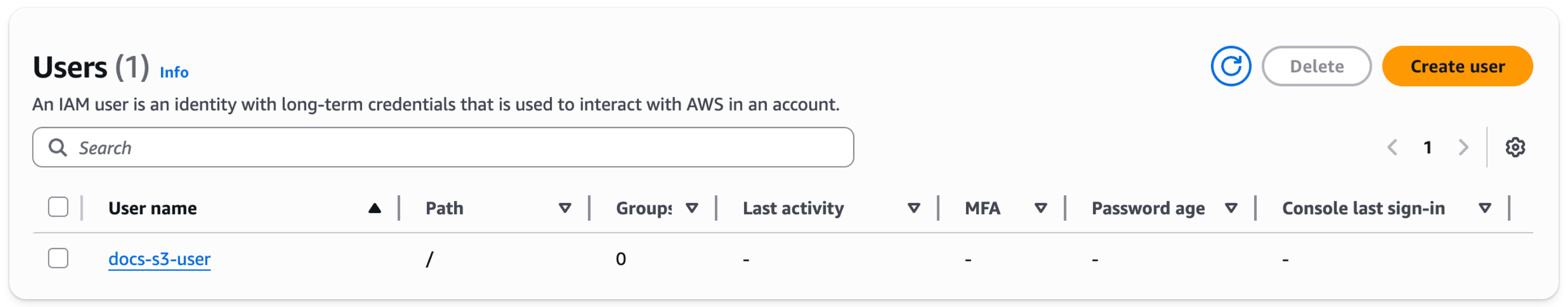 AWS IAM Management Console - 新しいユーザーの追加