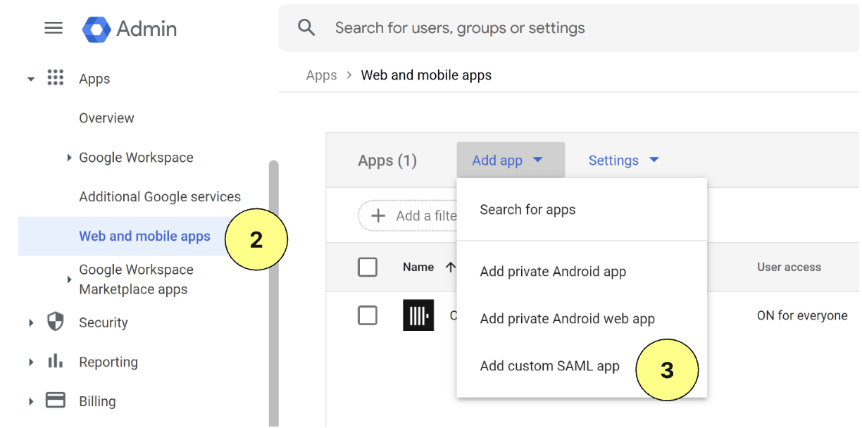 Google SAMLアプリ