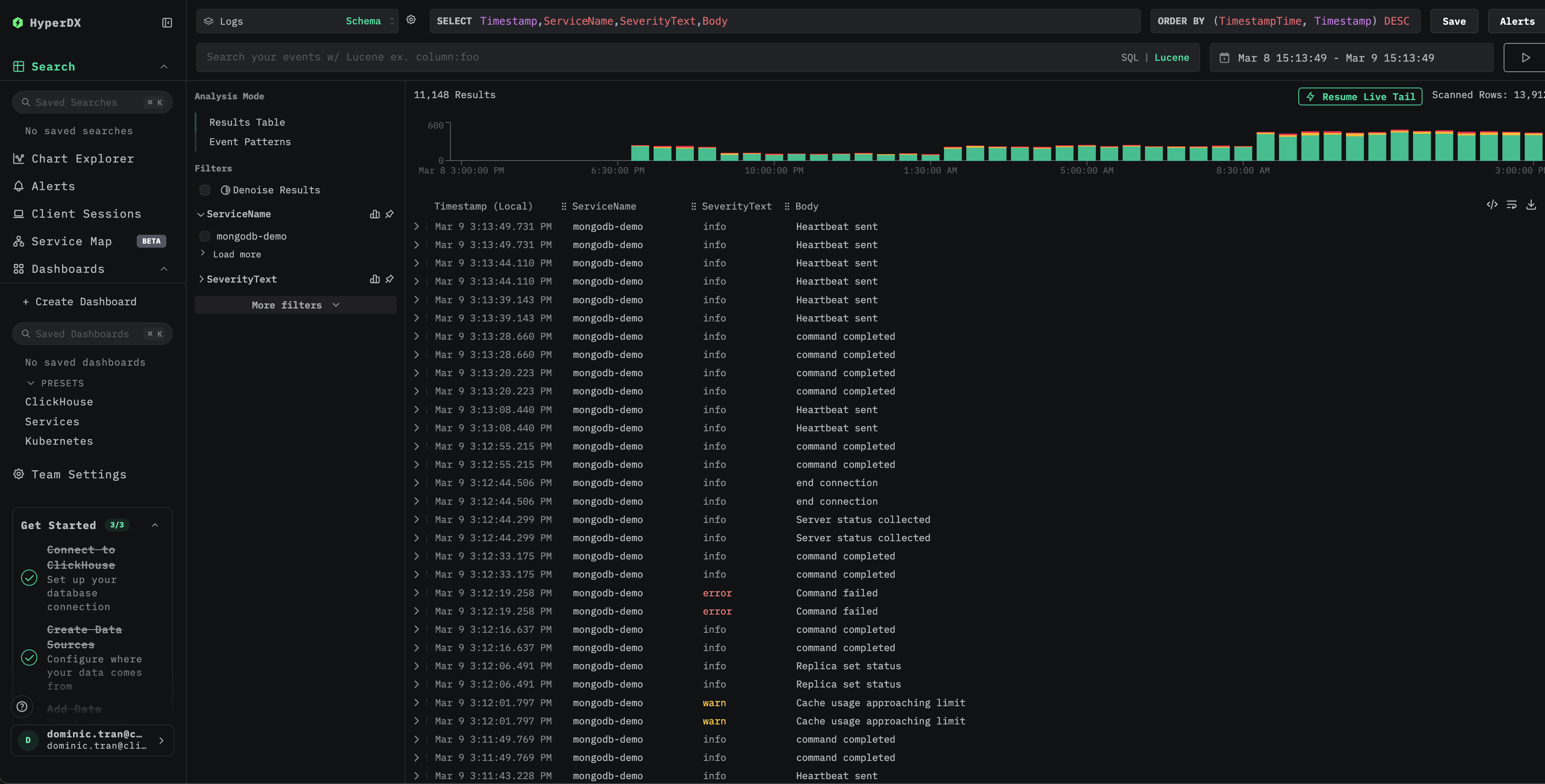 MongoDB のログ検索ビュー