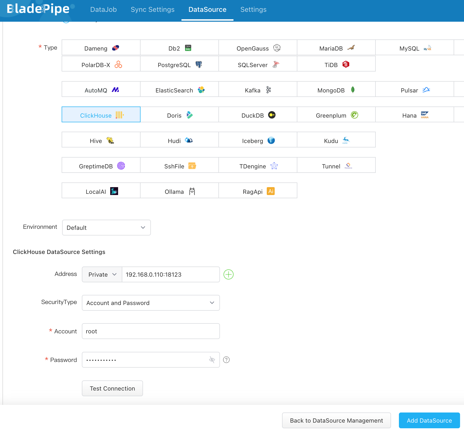 ClickHouse를 대상으로 추가하기
