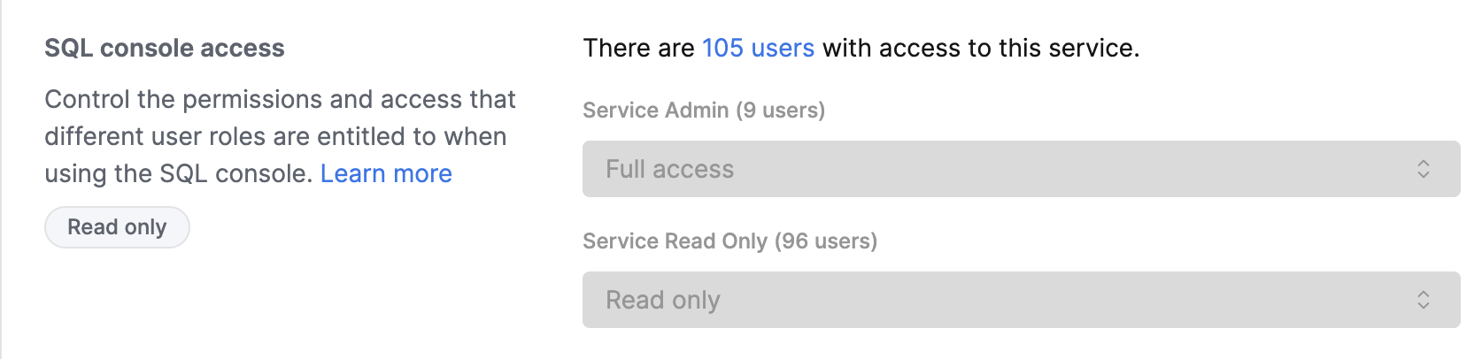 ClickHouse Cloud 읽기 전용