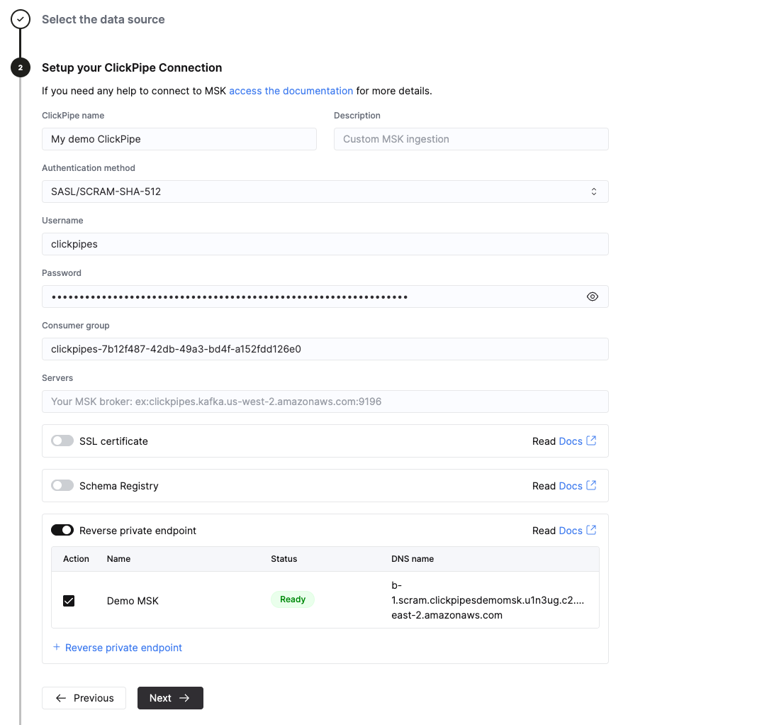Выбор обратной частной конечной точки