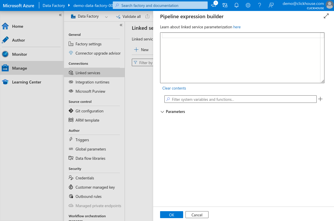 新建 Linked Service Base Url 为空