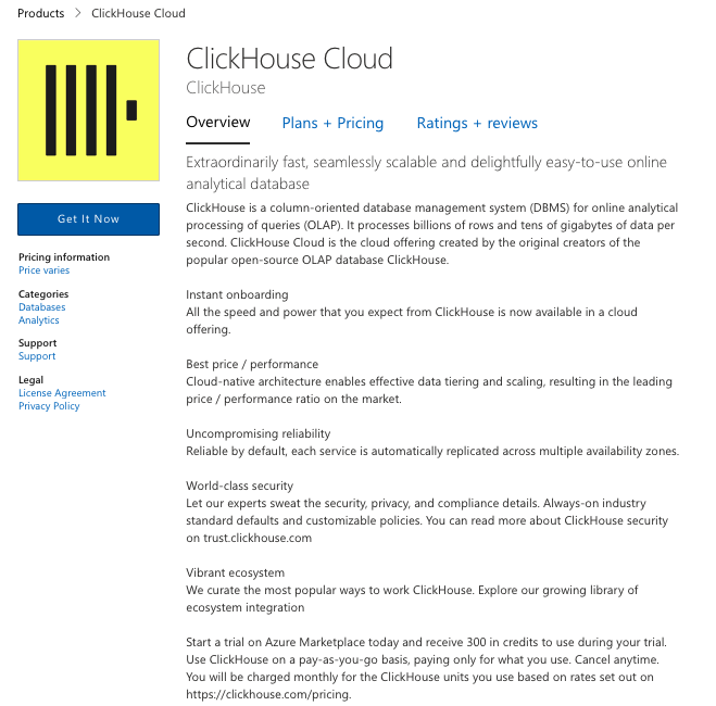 ClickHouse Cloud 注册信息表单