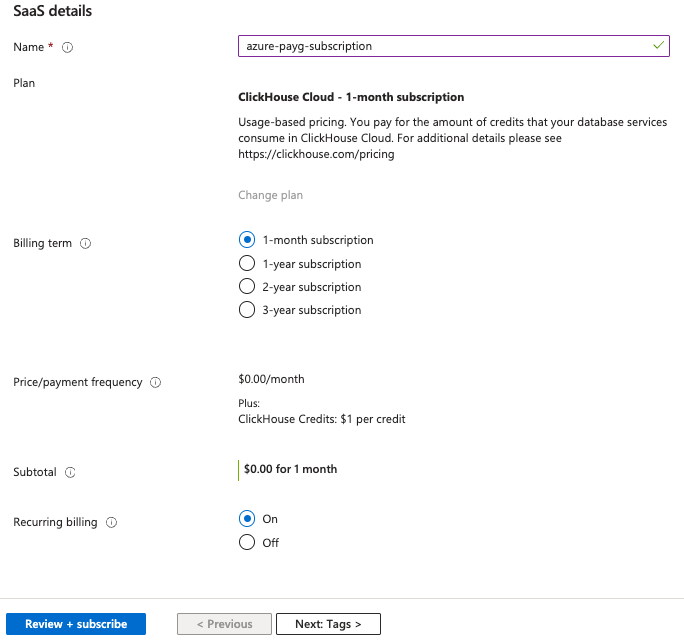 ClickHouse Cloud 注册信息表单