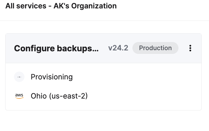 服务正在 Provisioning 中