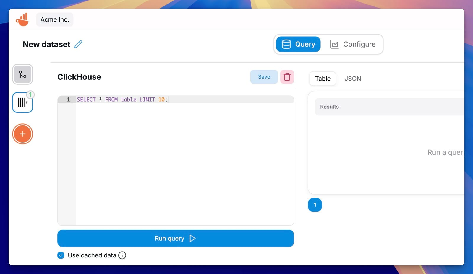在 Chartbrew 中执行 ClickHouse SQL 查询