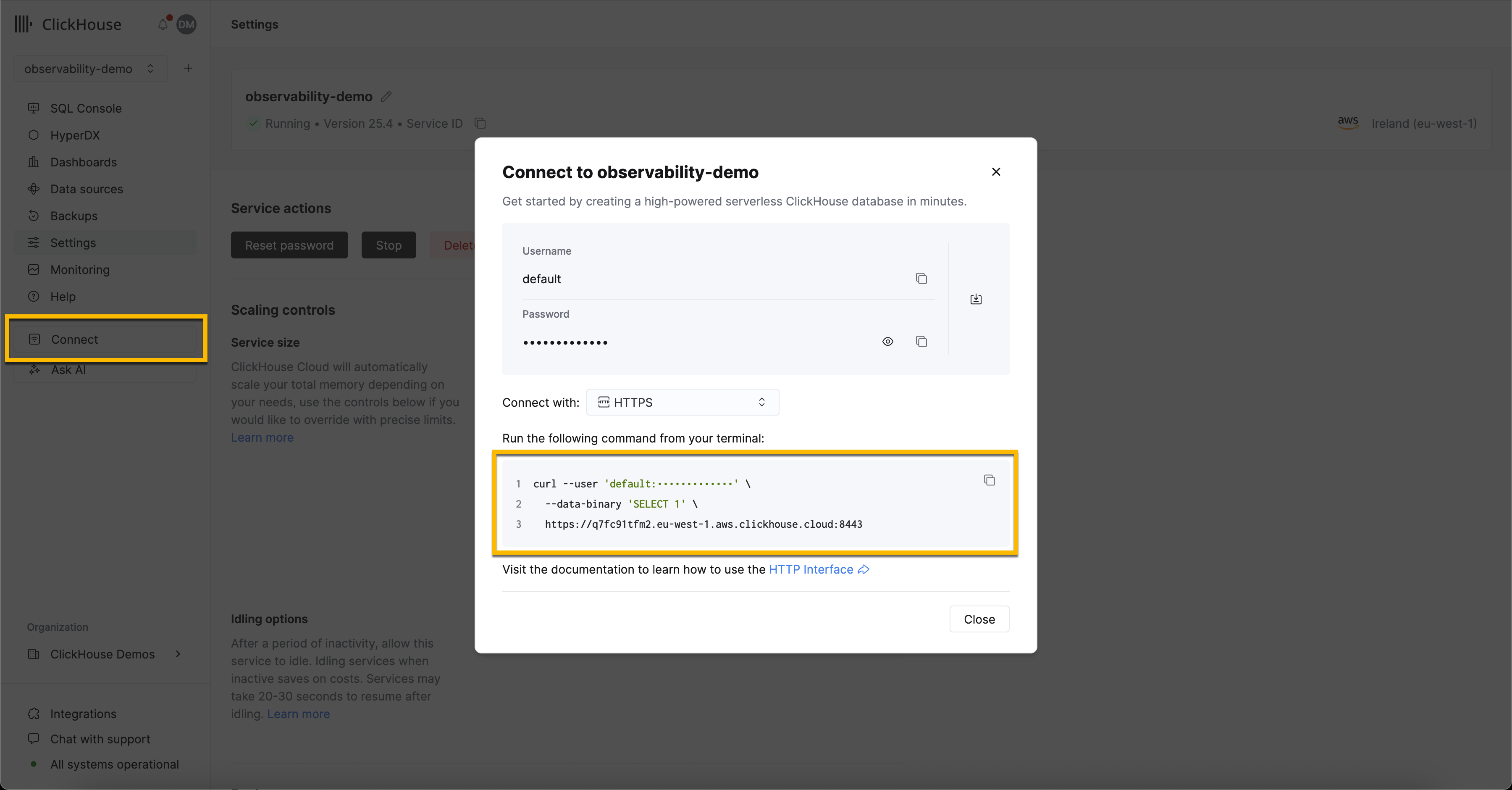 ClickHouse Cloud 连接