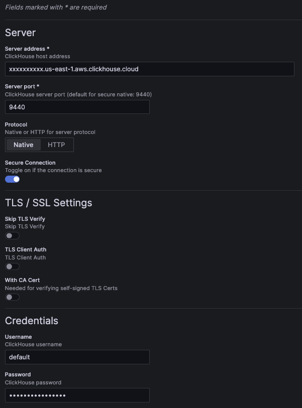 安全原生配置示例