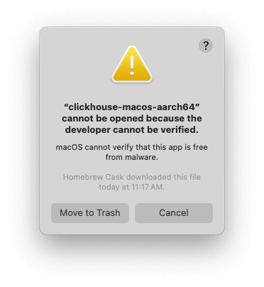 MacOS 开发者验证错误对话框