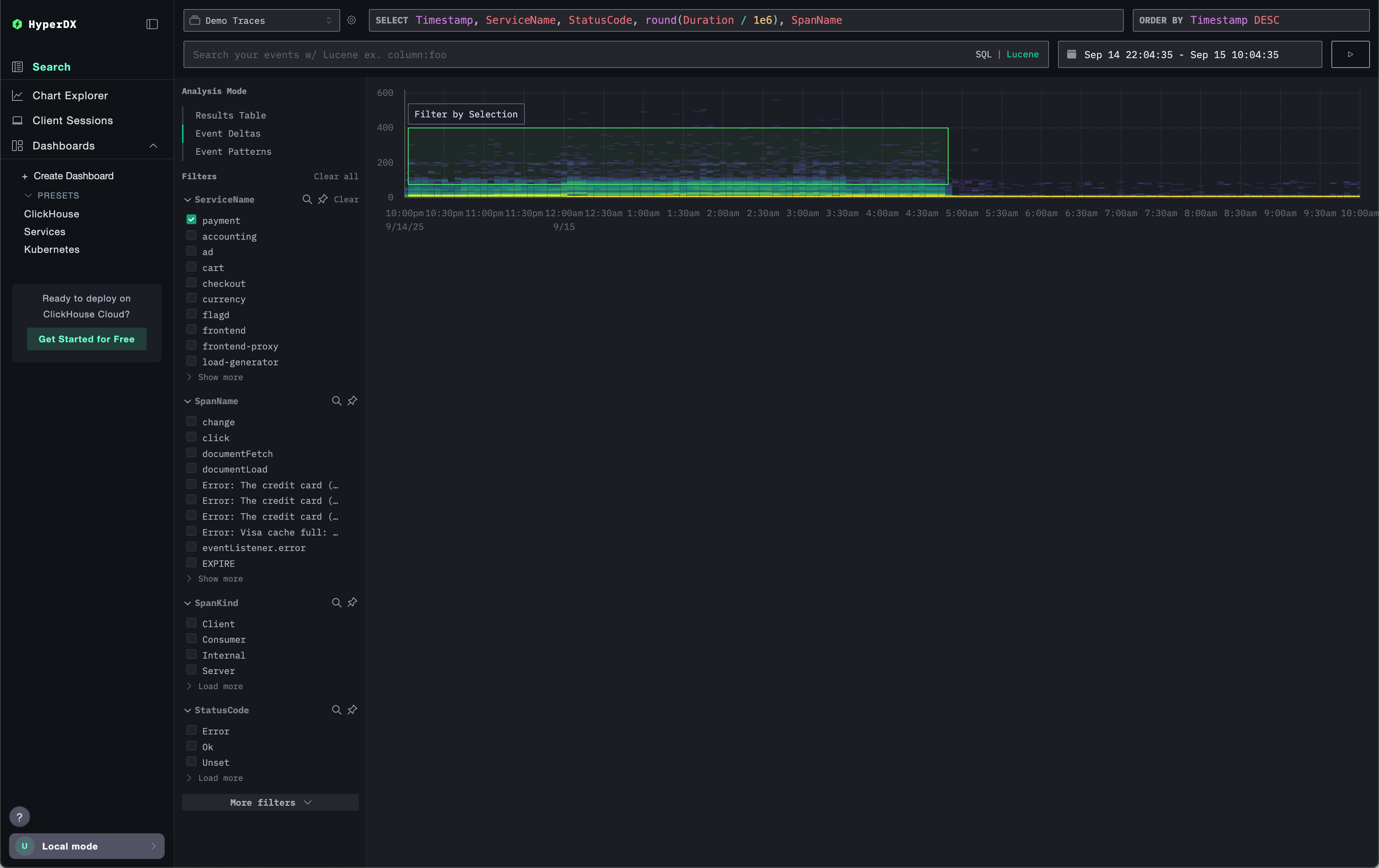 高亮显示的 Event Deltas