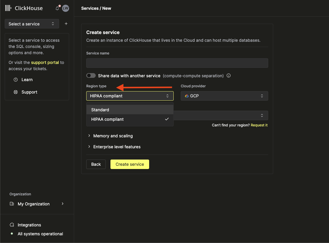 部署到 HIPAA 区域
