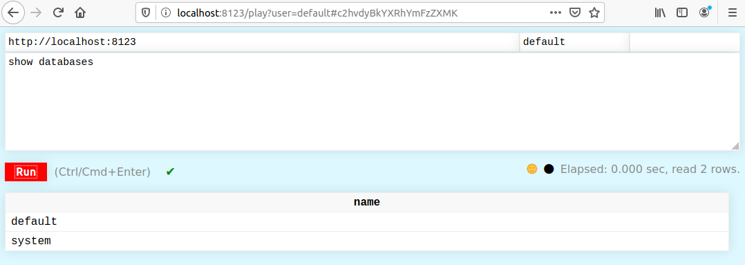 ClickHouse Web UI 截图