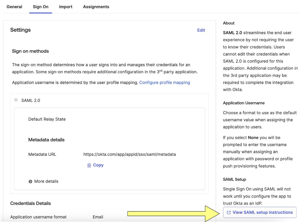 Okta SAML 设置说明