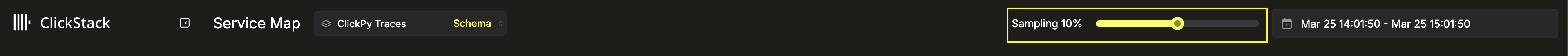 服务地图工具栏中高亮显示的采样滑块